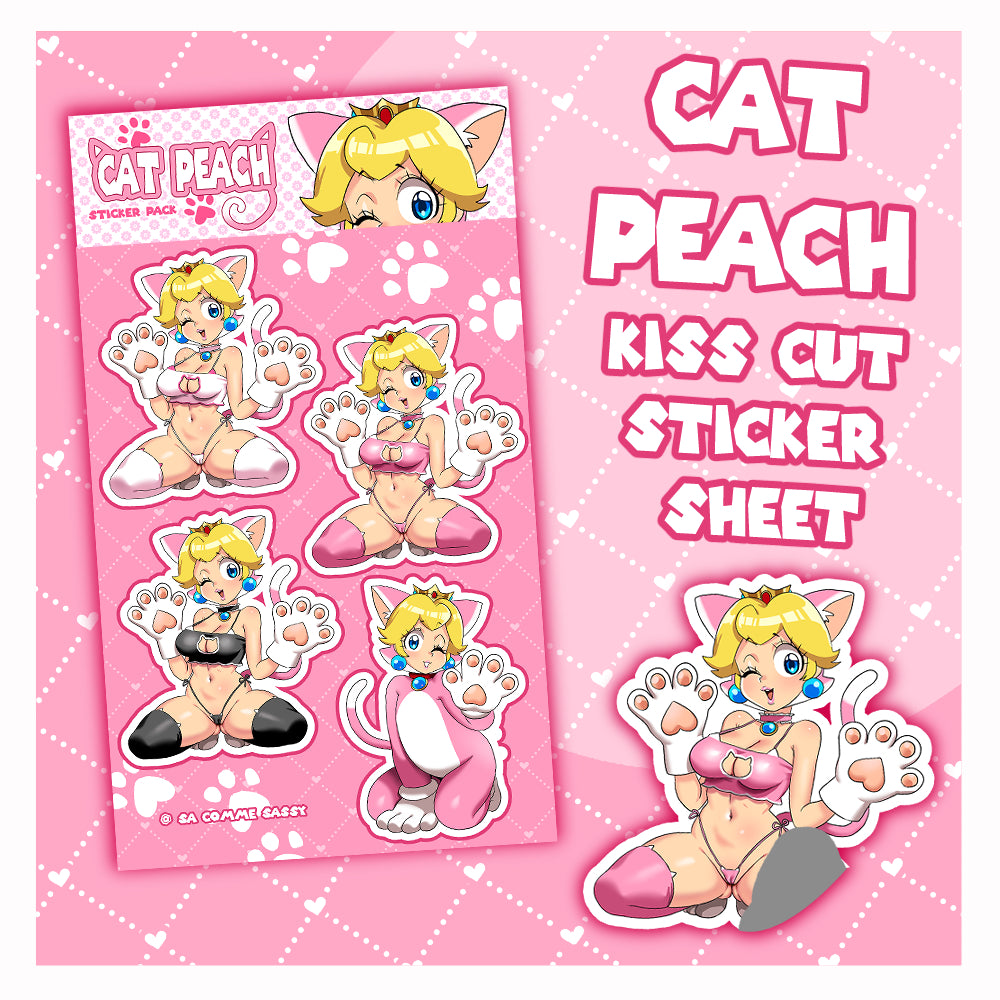 Cat Peach sticker pack