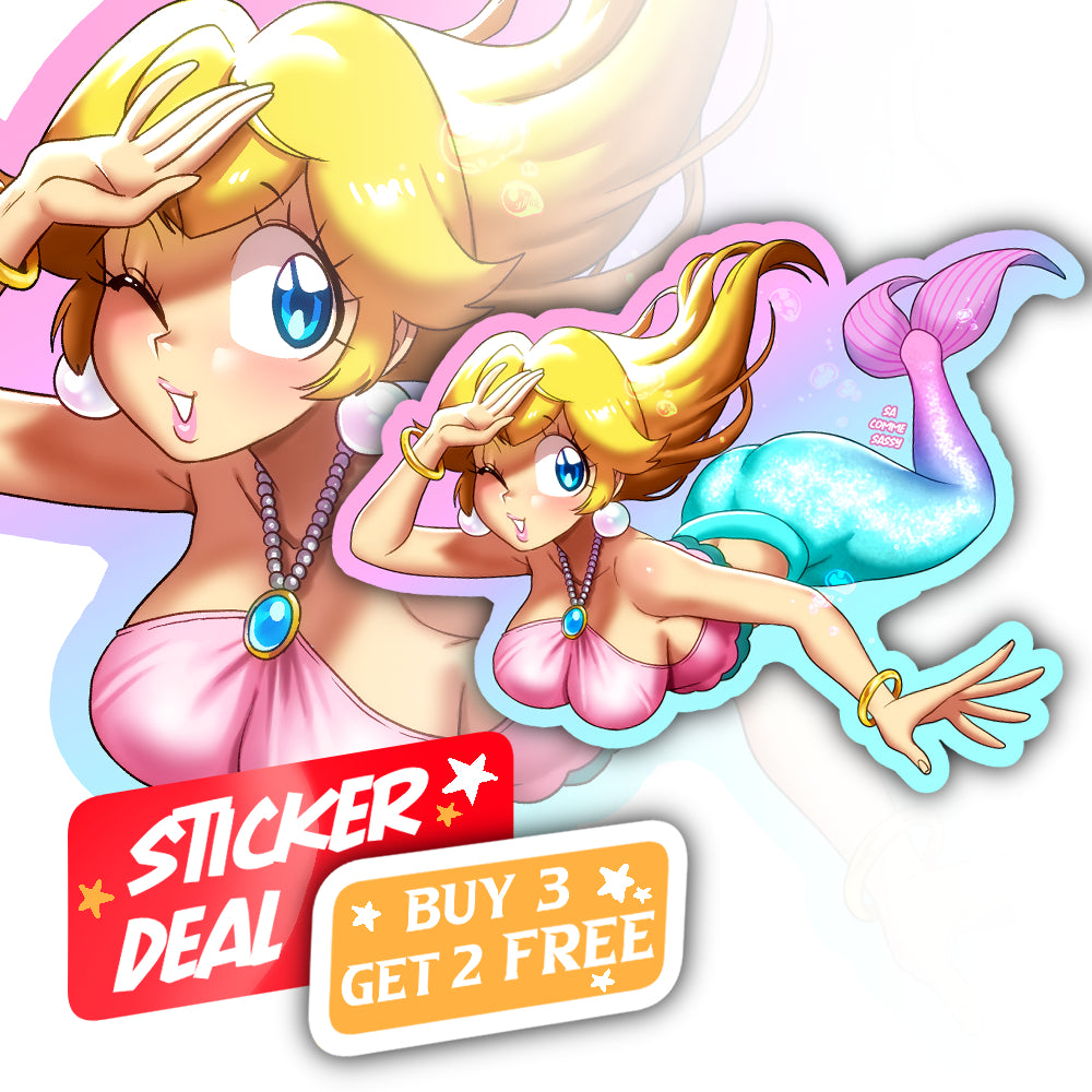 Sticker-Mermaid Peach