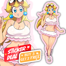 Load image into Gallery viewer, Sticker-Swim Suit Peach A
