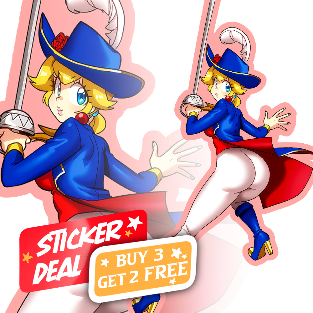 Sticker-Swordfighter Peach
