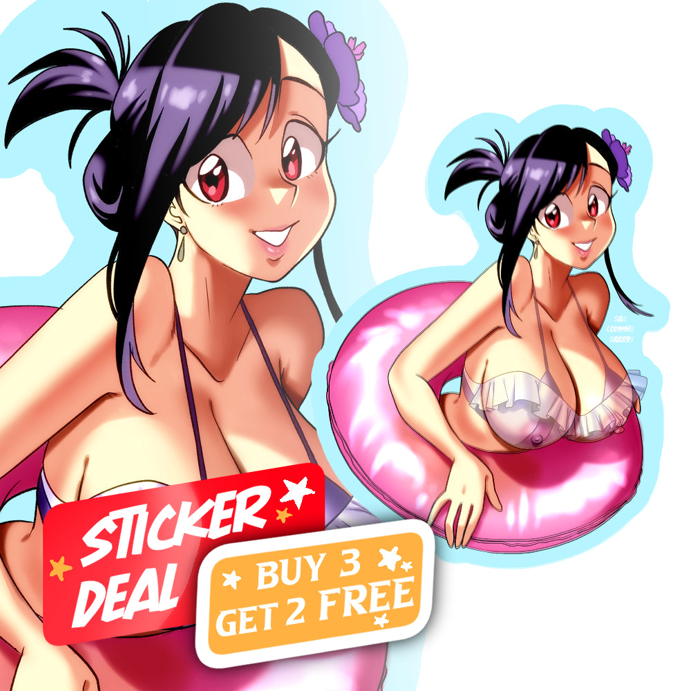Sticker-Beach Girls Tifa in water(Full)